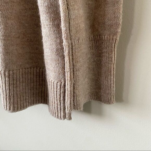 NWT-Halogen Alpaca & Wool Blend Mock Neck Cold Shoulder Cream Sweater - Picture 9 of 13